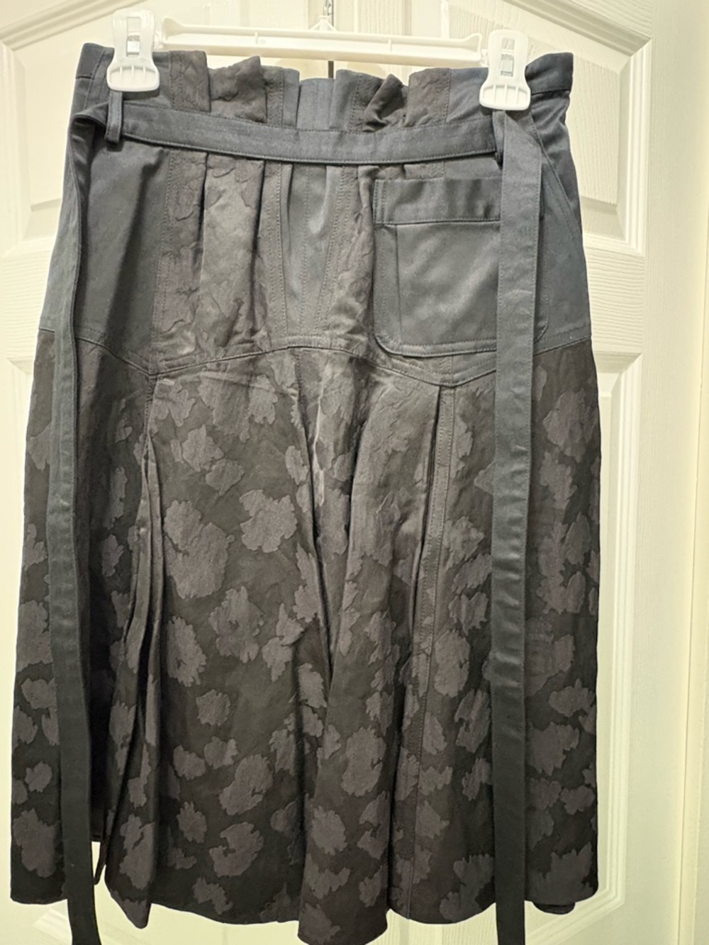 Thakoon Black Petal Jacquard Panel Skirt